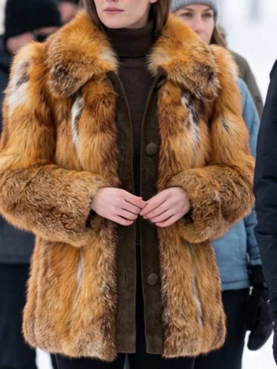Mannis Furs Jackets & Blazers - VINTAGE GENUINE FUR COAT LUXURY FURS BY MANNIS SIZE M Button Up Gorgeous